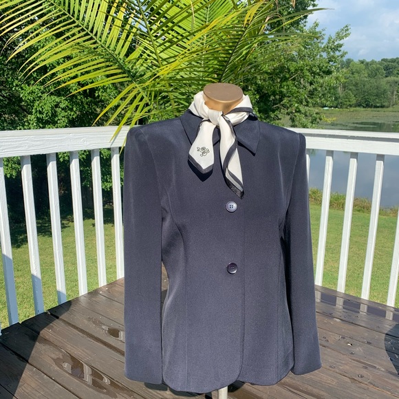 JONES NEW YORK Silk Blazer | Womens | Blue | 8P - Picture 1 of 13